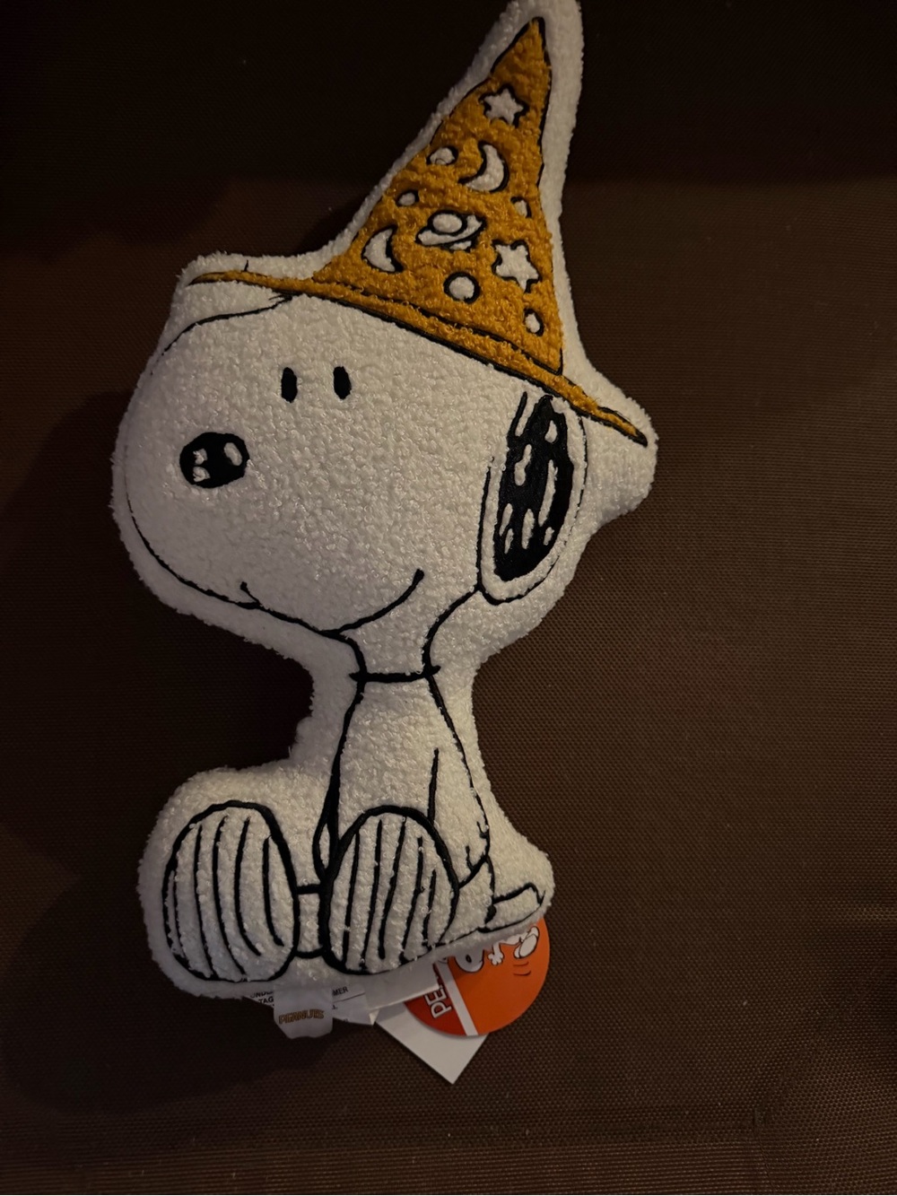 Peanuts Snoopy Plush in White with Gold Logo Accent